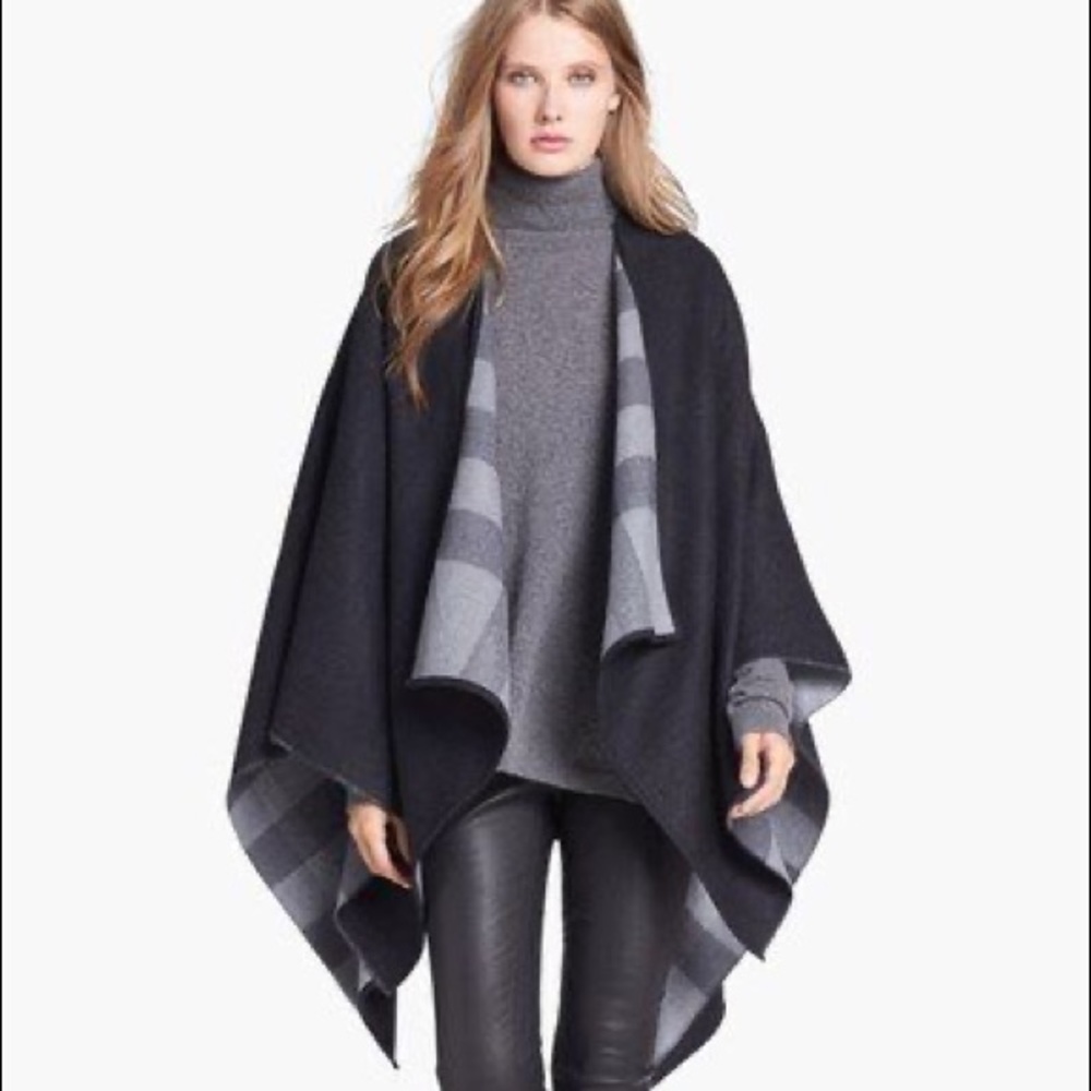Buberry check Merino Wool Cape Poncho